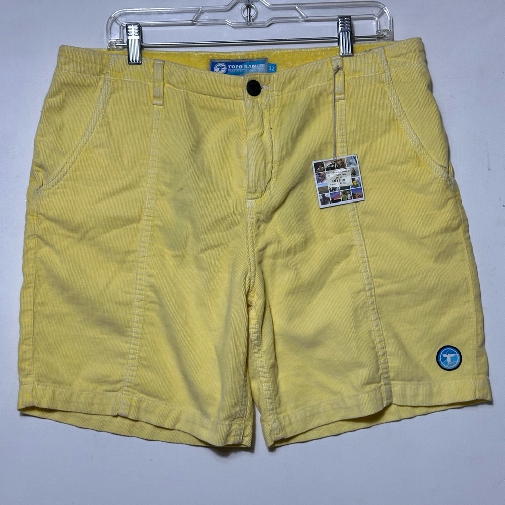 Topo Ranch Made in California Surf Yellow  faded Corduroy Shorts